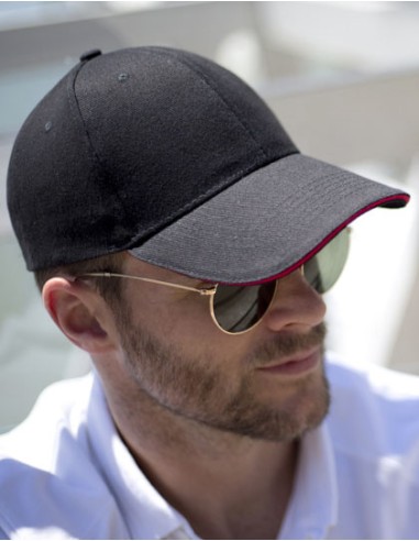 RES-RC091X-Memphis Brushed Cotton Low Profile Sandwich Peak Cap